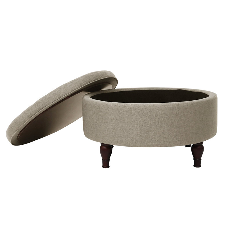 Lark Manor™ Ahan 32" Tufted Round Storage Ottoman & Reviews | Wayfair